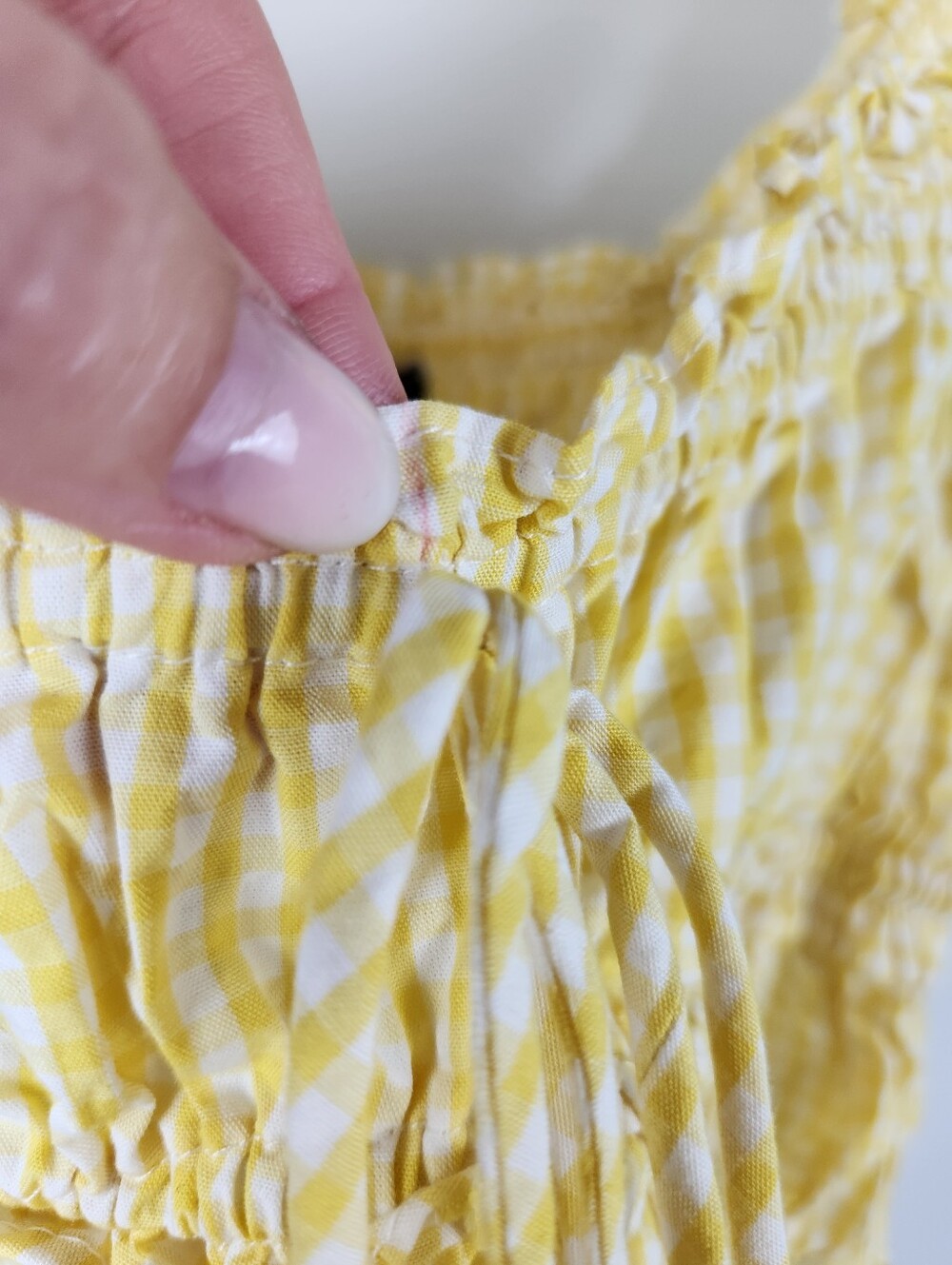 Zara Gingham Yellow Checked Crop Tank Top Milkmaid Coquette Style Size Medium - Picture 7 of 7